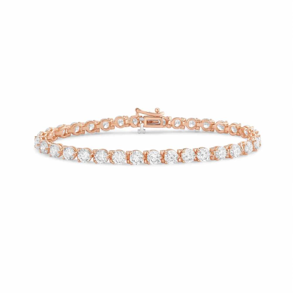 NEW DIANA M JEWELS women's round lab-grown diamond tennis bracelet (20.00 ct) -